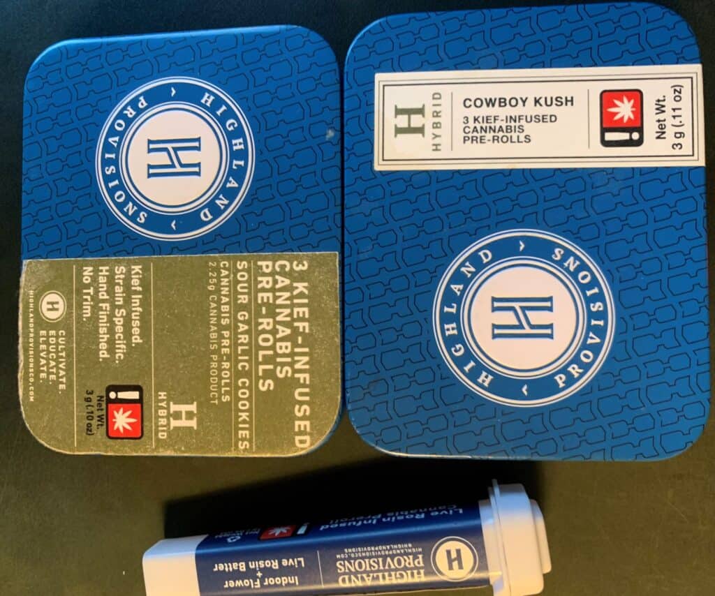 Highland Provisions Live Rosin Infused Pre ‘98 Bubba Kush 23 highland provisions infused pre rolls